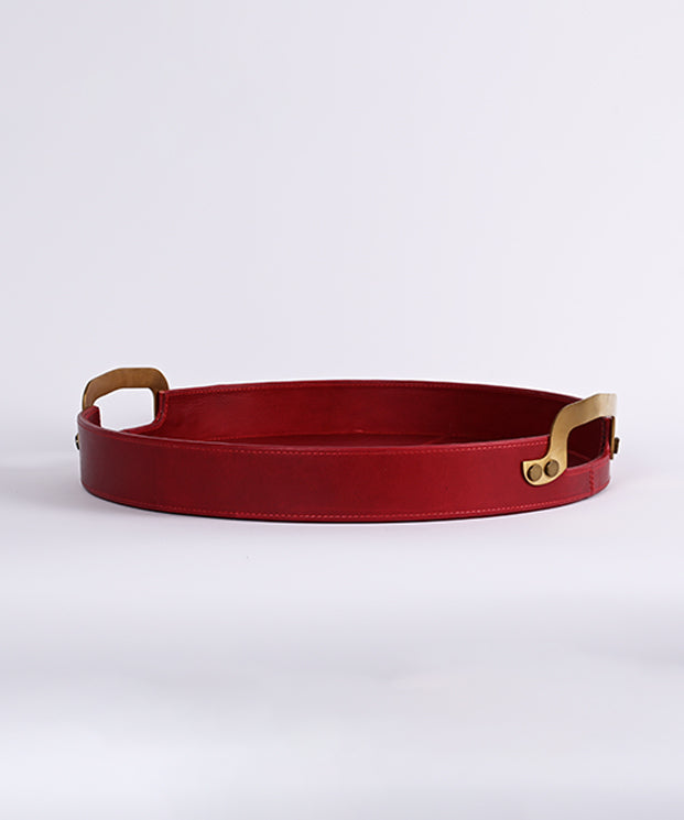 Round Leather Multipurpose Tray