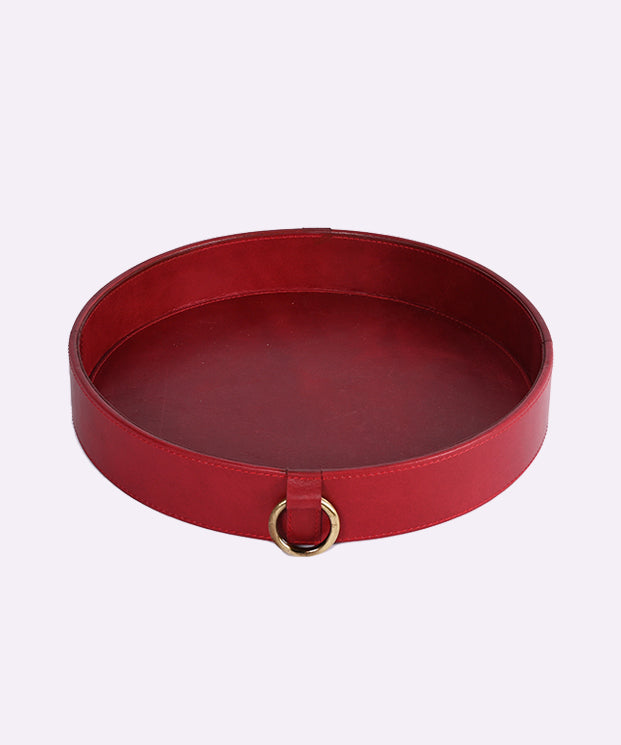 Round Leather Ring Tray