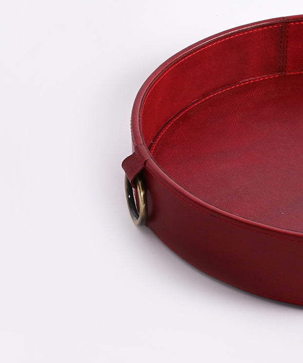 Round Leather Ring Tray