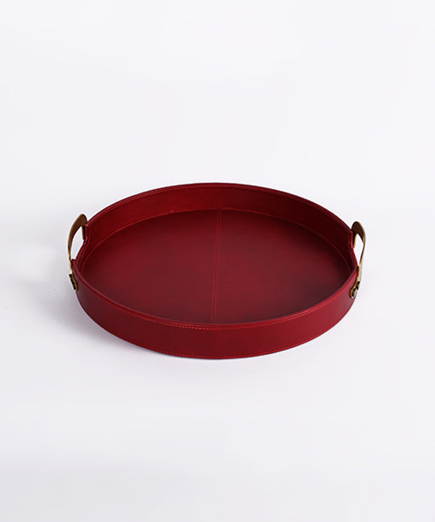 Round Leather Multipurpose Tray