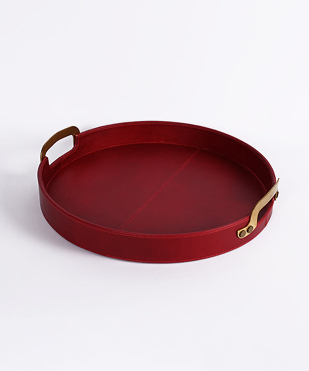 Round Leather Multipurpose Tray