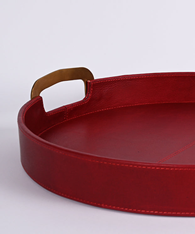 Round Leather Multipurpose Tray