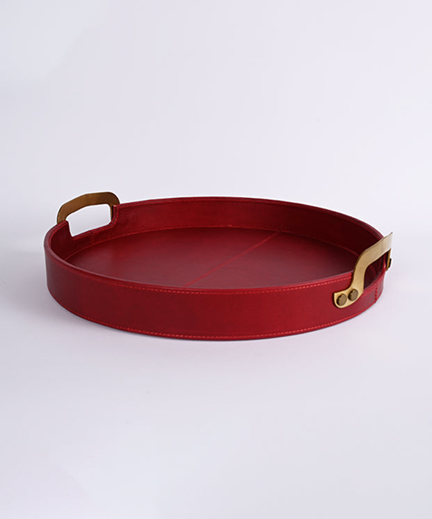 Round Leather Multipurpose Tray