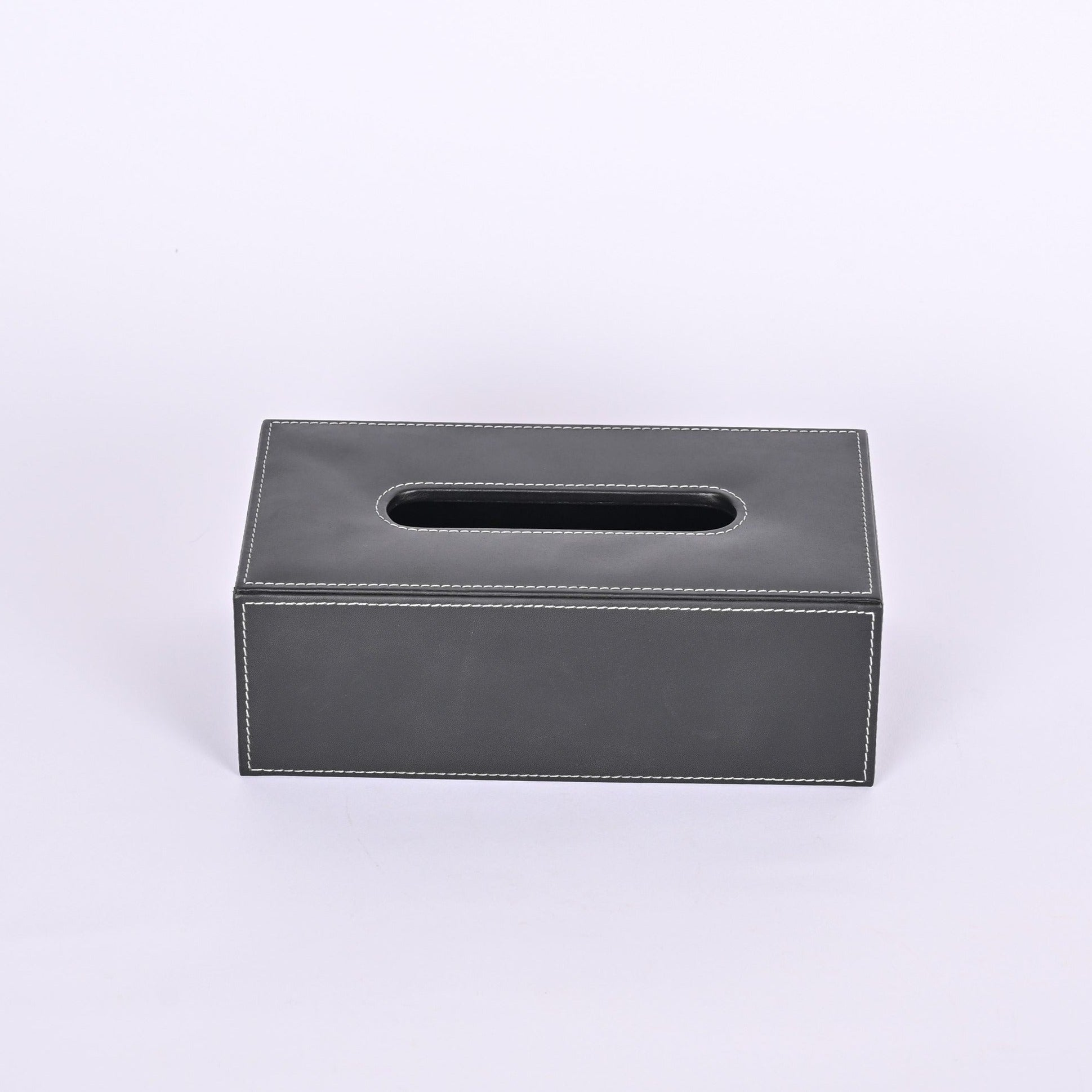 Leather Tissue Holder - Black