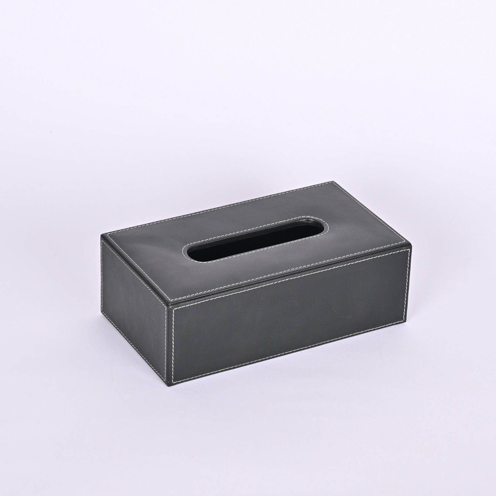 Leather Tissue Holder - Black