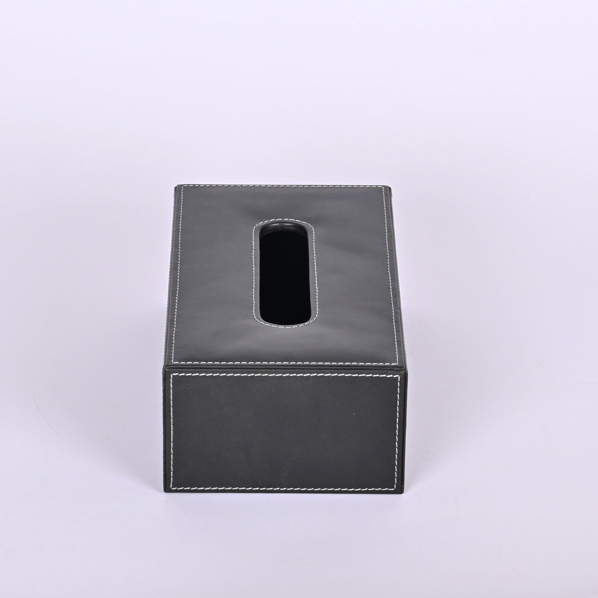 Leather Tissue Holder - Black