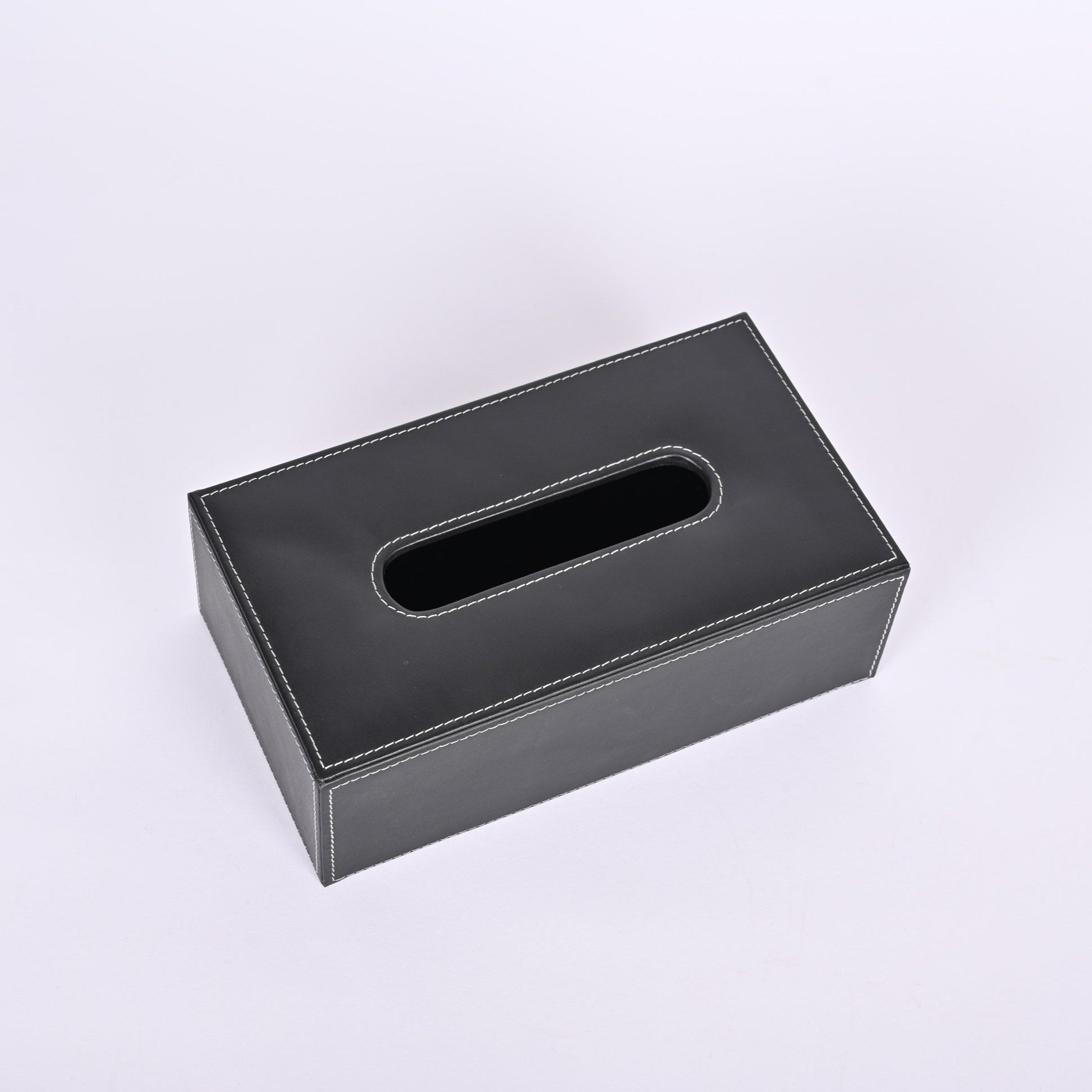 Leather Tissue Holder - Black