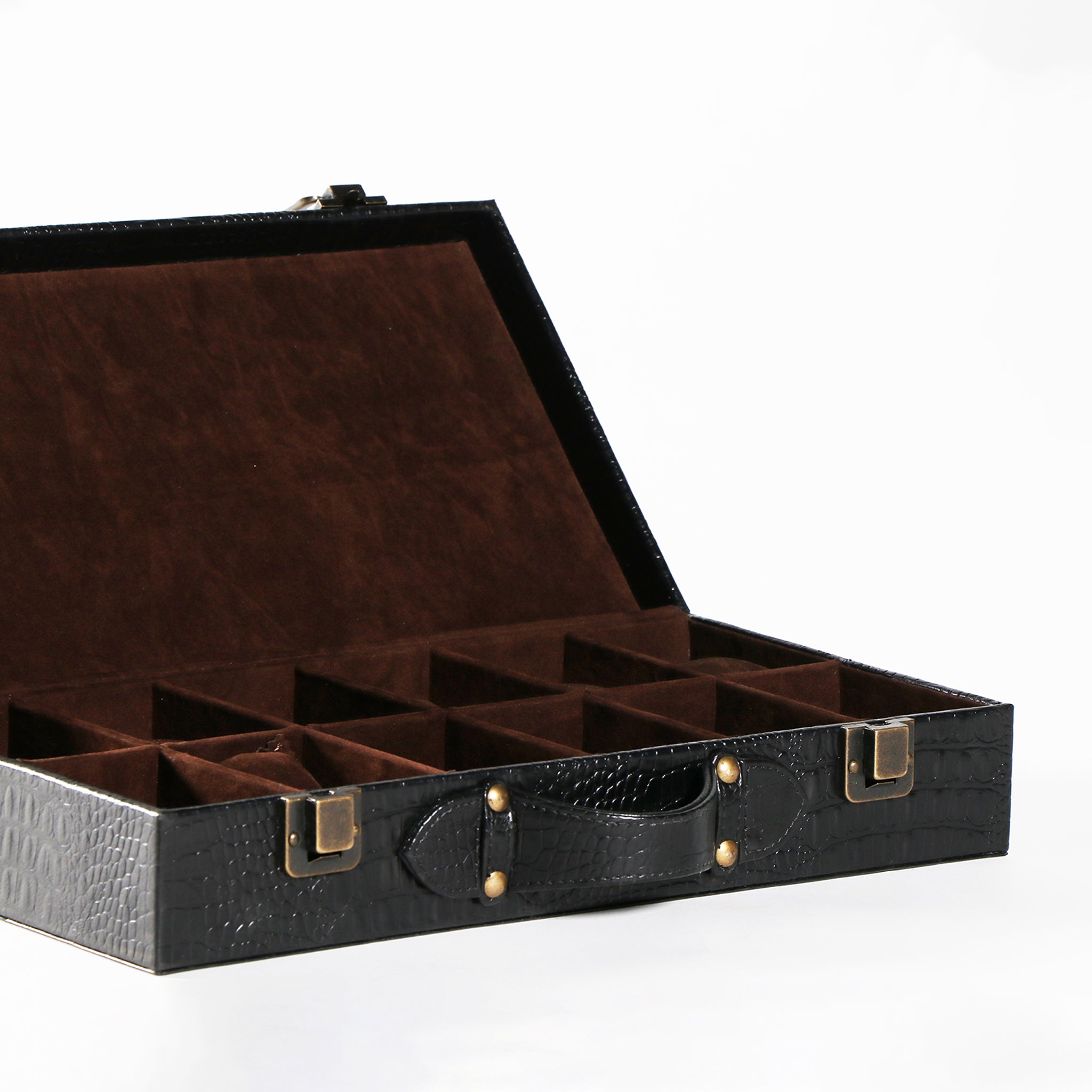 Croco Leather Watch Box For 12 Watches