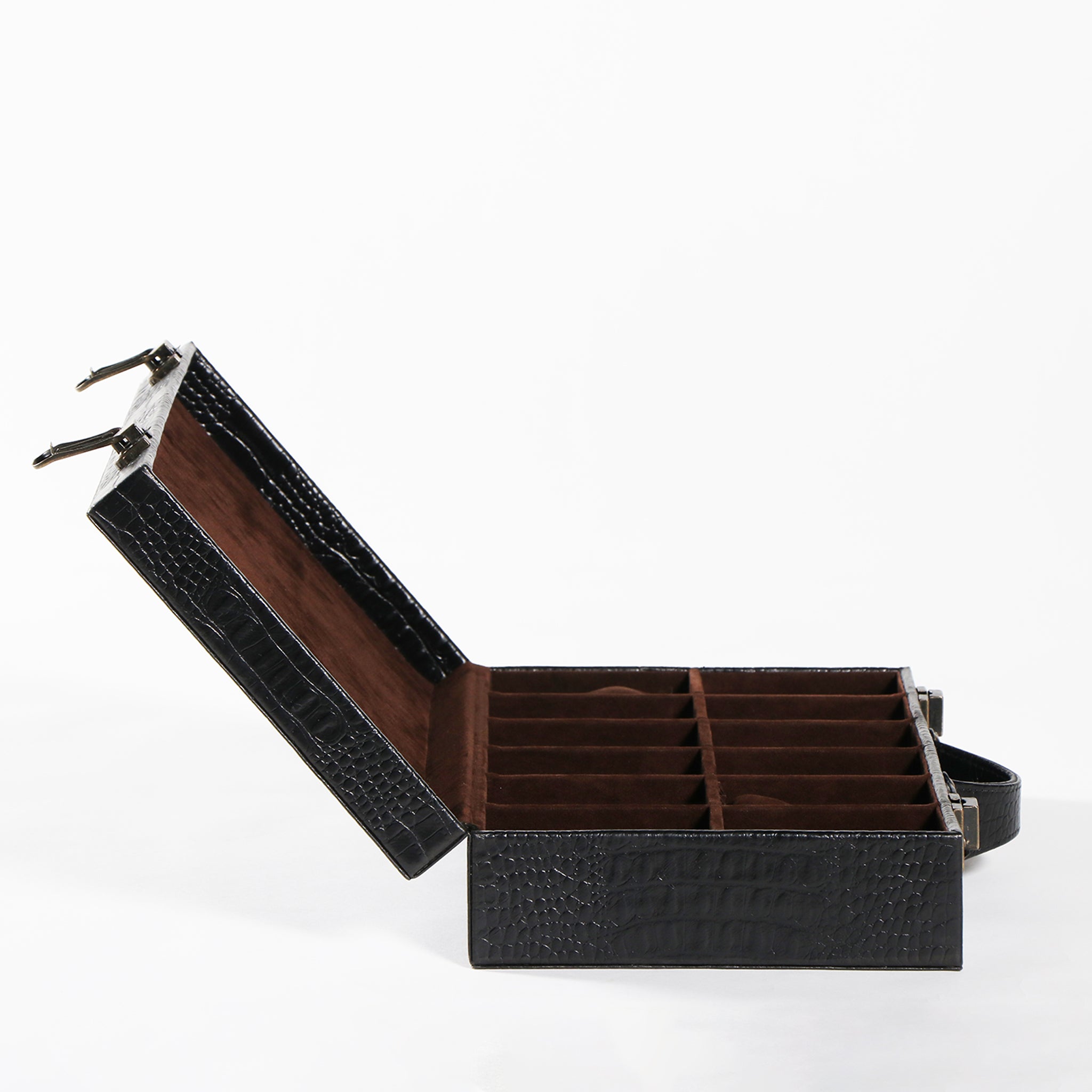 Croco Leather Watch Box For 12 Watches