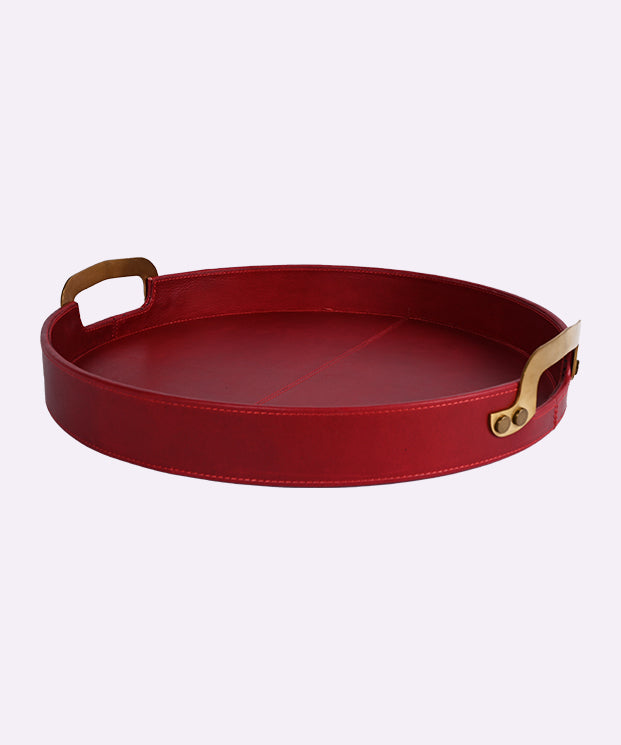 Round Leather Multipurpose Tray