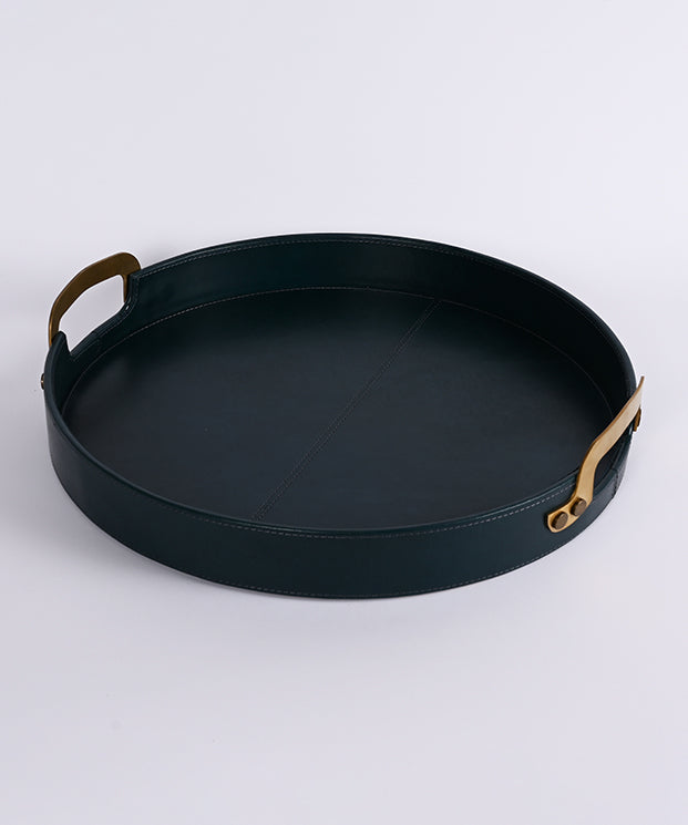 Round Leather Multipurpose Tray