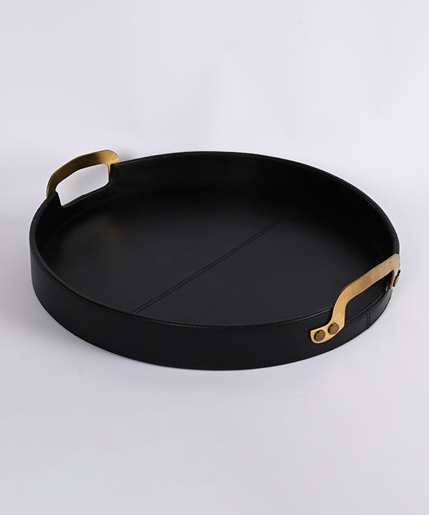 Round Leather Multipurpose Tray