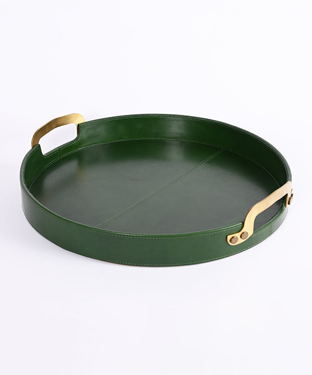 Round Leather Multipurpose Tray