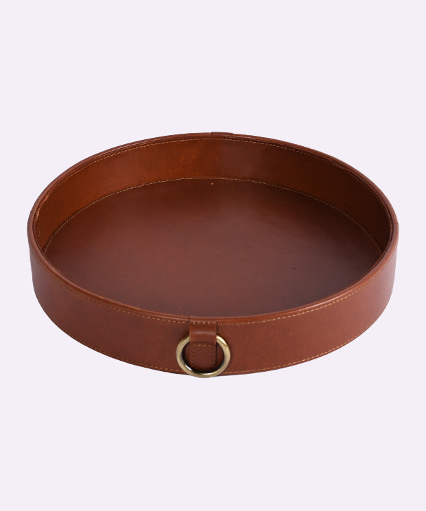 Round Leather Ring Tray