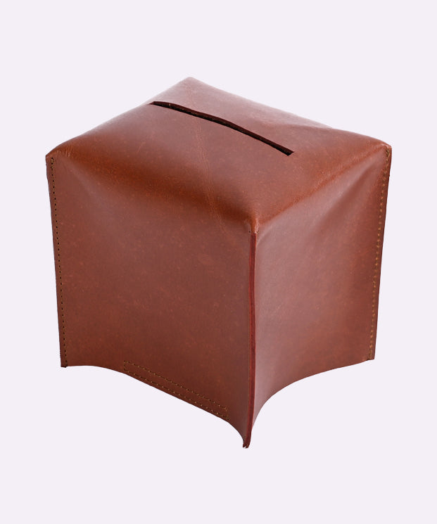 Soft Leather Tissue Box Small